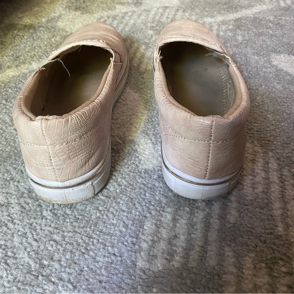 Blush Pink Snakeskin Slip On Sneakers - Picture 9 of 12